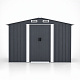 Aga Gartenhaus MR4053 – 301x214x238 cm - verzinkter Stahl – 7,2 m2 - Dunkelgrau  – Große Doppelschiebetüren – mit Lüftungsgittern