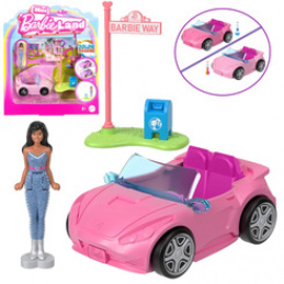 Mattel Mini Barbie Land Lalka kierowca pojazdu + autko kabriolet ZA6038 F uniwersalny