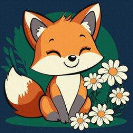 Malowanie po numerach dla dzieci 25x25cm KHO6299 Piękna lisiczka AP0084 uniwersalny