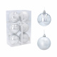 Aga Weihnachtskugeln 7cm 6 Stück Silber/Tanne