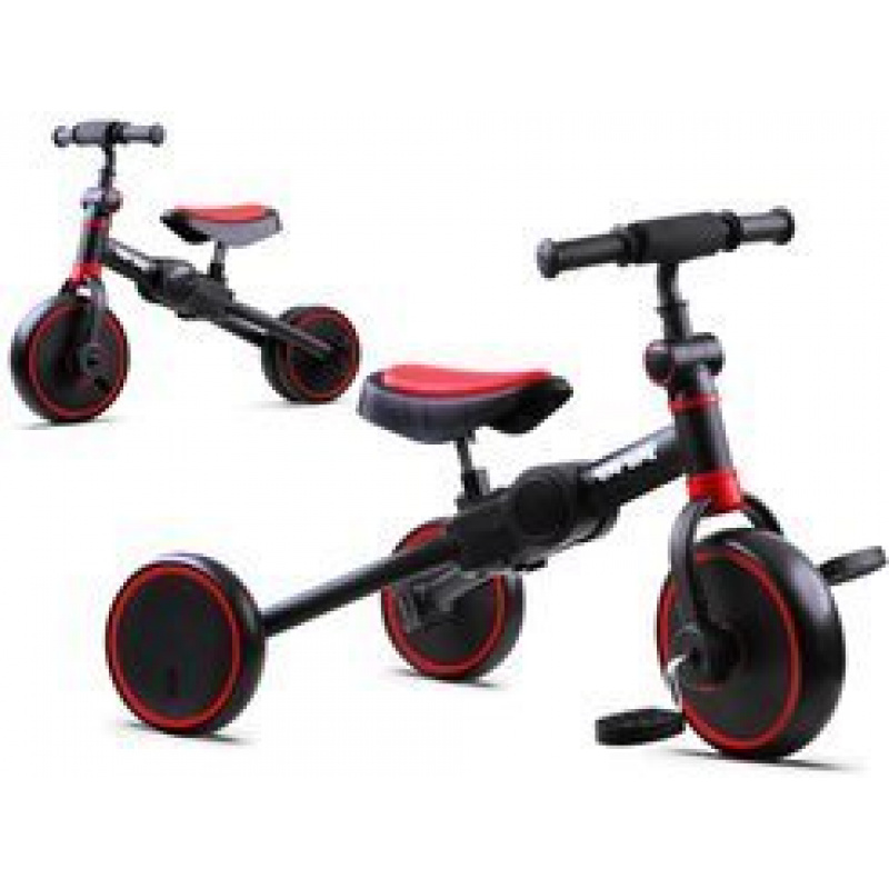 TINY BIKE Dreirad/Roller 3in1 SP0663 Schwarz/Rot