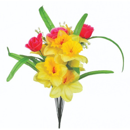 Bukiet sztucznych kwiatów żółte Żonkile - 54 cm