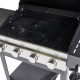 GoodHome Tippah Gasgrill,Grillwagen ausgestattet mit 4 separater Brennern Regelung