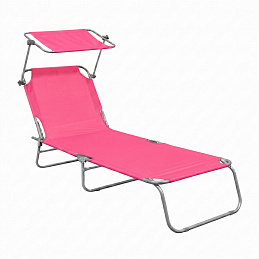Aga Klappbarer Garten-Liegestuhl mit Baldachin MR4254 Rosa Aga Klappbarer Garten-Liegestuhl mit Baldachin MR4254 Rosa