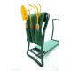 Aga Gartensitzkniebank Kniebank mit weiches Kniekissen für Gartenarbeit - Garten-Kniebank klappbar Gartenhocker bis 100 kg mit Werkzeugtasche, Gartenstuhl zum Knien & Sitzen