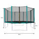 Aga SPORT PRO Trampolin,Kindertrampolin,Gartentrampolin mit Sicherheitsnetz 366 cm 12 ft Dunkelgrün + Schutznetz