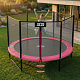 Aga SPORT PRO Trampolin, 305 cm 10 ft Rosa, Kindertrampolin, Gartentrampolin mit Sicherheitsnetz + Sicherheitsnetz + Leiter
