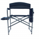 Aga Campingstuhl mit Tisch & Seitentasche Grau / Schwarz – Faltbarer Regiestuhl mit Armlehnen, Aluminiumgestell, bis 100 kg, für Outdoor, Angeln & Garten