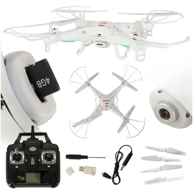 Aga RC Drohne SYMA X5C 2.4GHz HD Kamera weiß