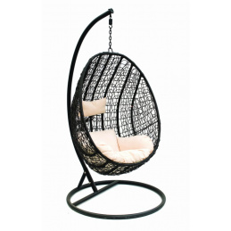 Fotel podwieszany na stalowym stelażu