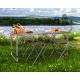 Aga Camping Set – Faltbarer Campingtisch mit 4 Hockern – höhenverstellbar –  kompakt & wetterfest - Aluminium – Koffertisch für 4 Personen - Braun