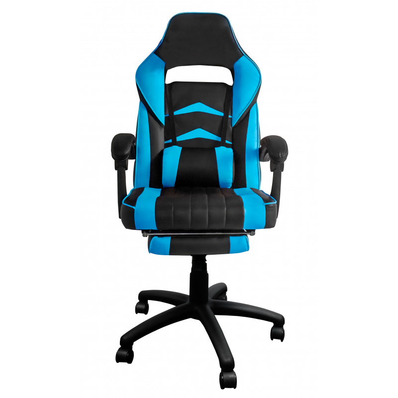 Aga Spielstuhl, Bürostuhl, Drehbarer Spielstuhl, Gamingstuhl, Racing Schreibtischstuhl,Chefsessel mit Fußstütze - Hellblau