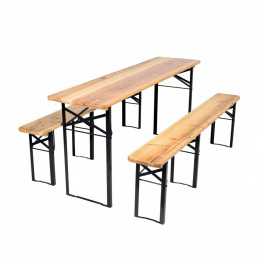 Aga Bierzeltgarnitur 3-teilig & klappbar - Gartenmöbel Set Biertisch & 2 Bierbänke