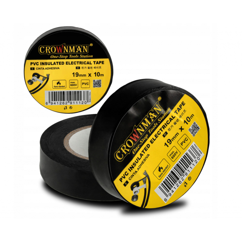 Černá izolační páska 19mmx10m 600V - pevná, voděodolná