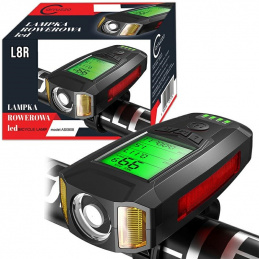 L8R LAMPKA ROWEROWA LICZNIK LCD 2 w 1     KLAKSON