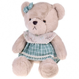 Pluszowy MIŚ - beżowa Zosia 58cm w zielonej VINTAGE sukience ZA5923 D uniwersalny