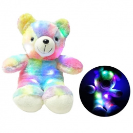 B48F1 ŚWIECĄCY KOLOROWY MIŚ LED 45CM RED