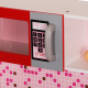 Aga4Kids Holzküche LUSSYS COOK WORLD in modernem Design mit reichhaltiger Ausstattung, Zwei-Platten-Herd, Backofen und Mikrowelle, Spüle mit Wasserhahn und Kühlschrank