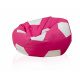 Aga Sitzsack Relaxationbag BALL XXXL Weiß - Rosa + Fußstütze