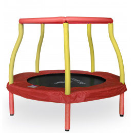 Aga Trampolin, Kindertrampolin,Gartentrampolin mit Sicherheitsnetz 116 cm Rot/Gelb