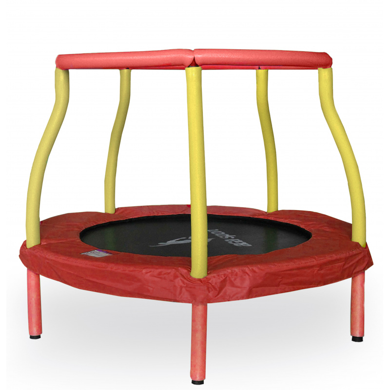 Aga Trampolin, Kindertrampolin,Gartentrampolin mit Sicherheitsnetz 116 cm Rot/Gelb