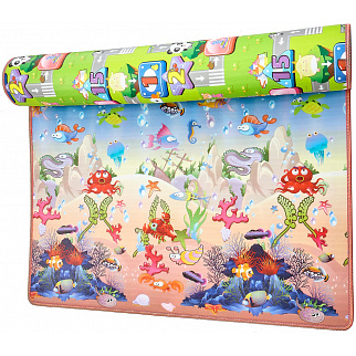 Aga4Kids Kinder Spielmatte 150x180 cm MR105  Krabbelmatte, Spielmatte doppelseitig, Spielunterlage ,Spielteppich, Spielteppich für Kinder