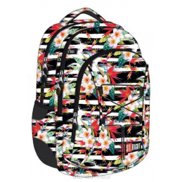 St.RIGHT Schulrucksack Tropical Stripes mit drei Kammern
