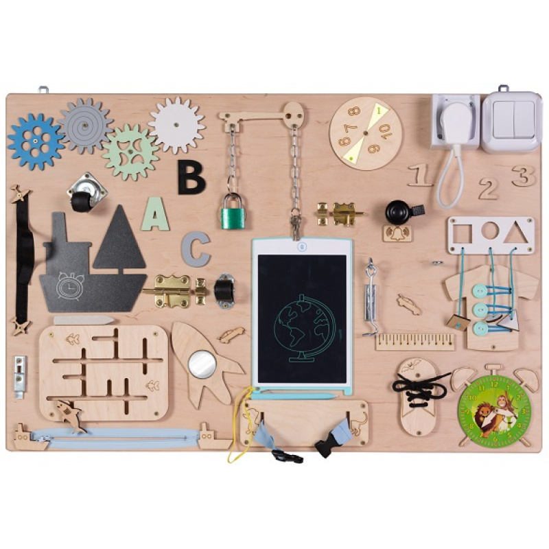 Tablica manipulacyjna drewniana sensoryczna 75x50cm