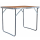 Aga Campingtisch klappbar Gartentisch 80x60x70 cm – Aluminium-Klapptisch mit MDF-Platte & Tragegriff – stabil, wetterfest & kompakt – für Camping, Garten & Reisen
