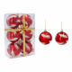 Aga Weihnachtskugeln 7cm 6 Stück Rot/Baumzweig