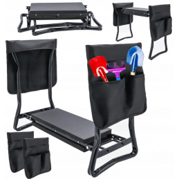 Stołek - klęcznik ogrodowy 3w1 czarny