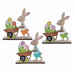 Dekoracja drewniana do postawienia zajączek wielkanocny mix wzorów
