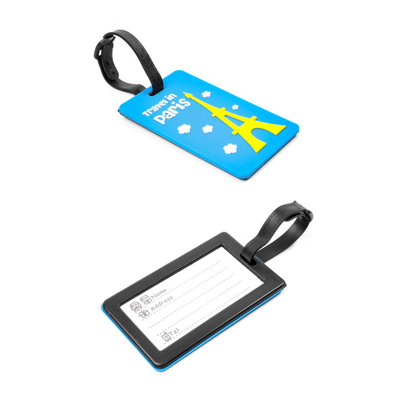 Aga Kofferanhänger Gepäckanhänger ID Etikett mit Adressschild Namenschild für Reisetasche Koffer, Blau