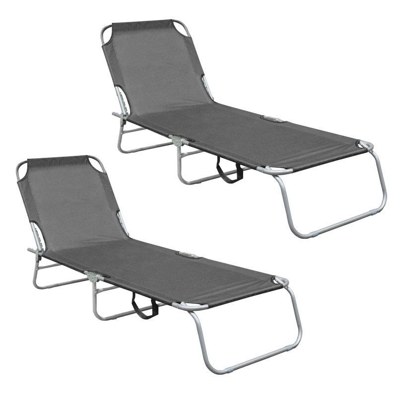Aga 2x Gartenliege verstellbar Grau