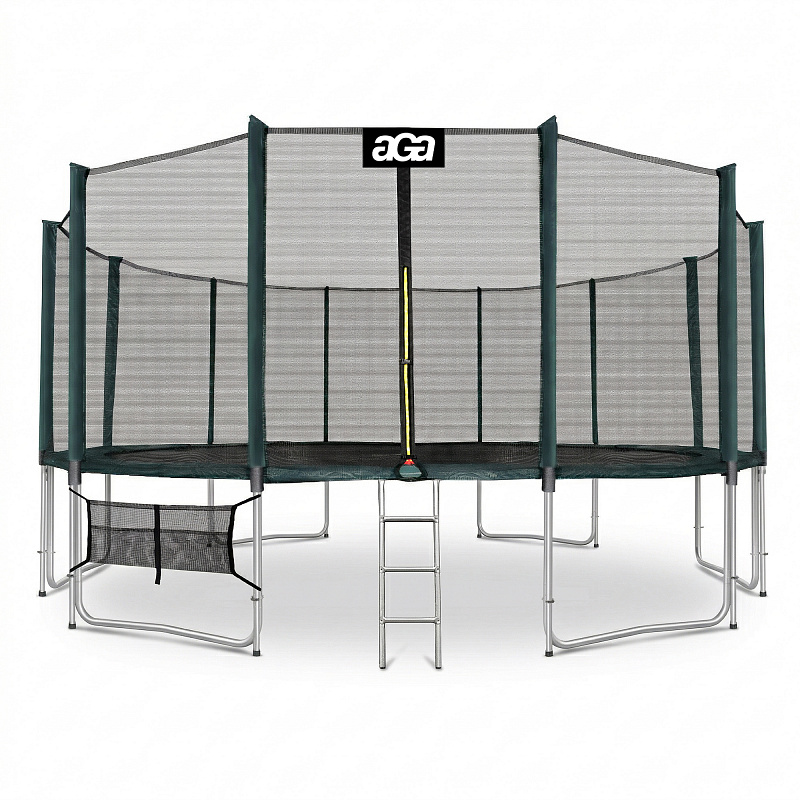 Aga SPORT PRO Trampolin 518 cm Dunkelgrün + Schutznetz + Leiter + Schuhtasche