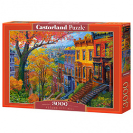 Puzzle 3000-elementów Autumn City Hill C-300709-2 uniwersalny