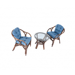 Aga Rattan-Garnitur SITA Choco Blau