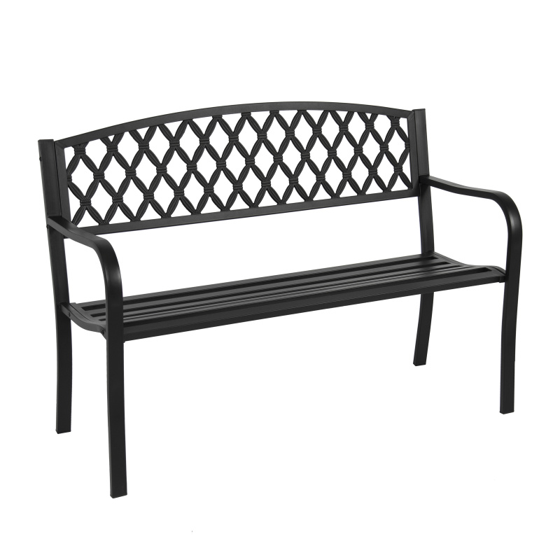 Aga Gartenbank Metall, 2-Sitzer Sitzbank, Parkbank bis 240kg belastbar, Terrassenbank für Garten, Balkon und Terrasse MR2004 127x60x87cm