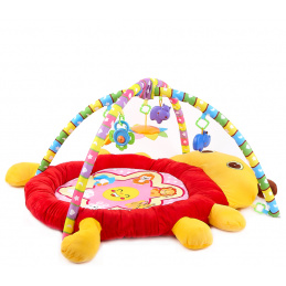 Aga4Kids Spieldecke Marienkäfer,Baby Krabbeldecke mit Spielbogen,Spieldecke mit 5 abnehmbaren Spielzeugen