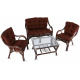 Aga Rattan-Garnitur BUTEO Choco Dunkelbraun