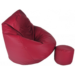 Aga Sitzsack Relaxtionbag XXXL + Fußstütze Dunkelrot
