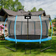 Aga SPORT EXCLUSIVE Trampolin, Kindertrampolin, Gartentrampolin mit Sicherheitsnetz 366 cm 12 ft Hellblau + Sicherheitsnetz + Leiter