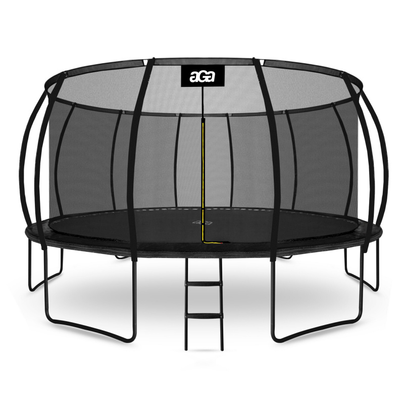 Aga SPORT EXCLUSIVE Trampolin, Kindertrampolin, Gartentrampolin mit Sicherheitsnetz  500 cm Schwarz + Schutznetz + Leiter