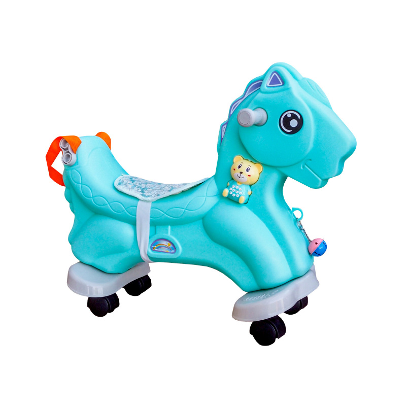 Aga4Kids Kunststoff-Schaukelpferd 2-in-1 DS3802 Blau