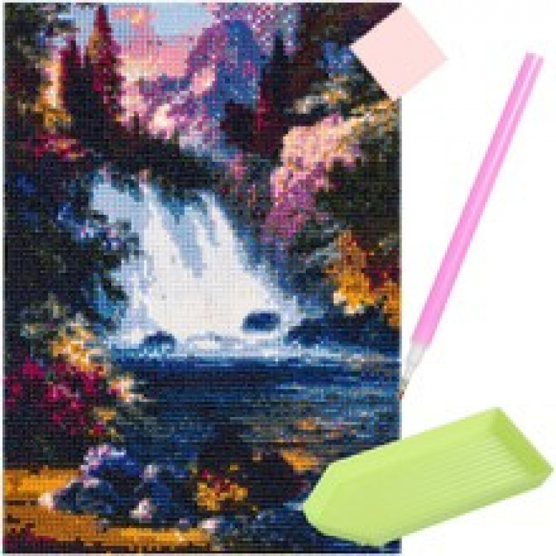 Diamantmalerei Stickerei Diamant Painting Dekoration Kreuzstich 16137, Muster:Wasserfall H16137