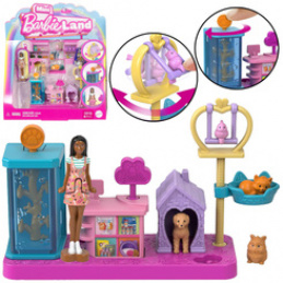 Mattel Mini Barbie Land Lalka weterynarz + zwierzaki i akcesoria ZA6041 A uniwersalny