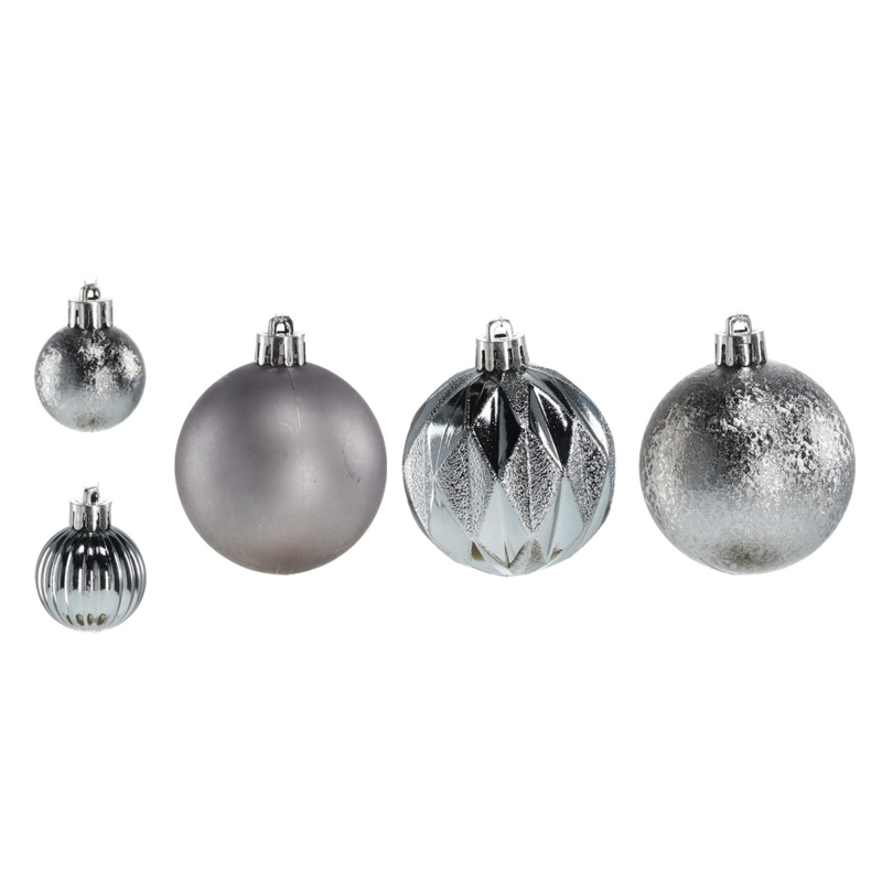 Aga Weihnachtskugeln MIX 3/6cm 44 Stück Grau