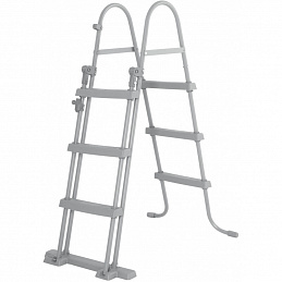 Bestway Sicherheitsleiter 107 cm 58330      Bestway Poolleiter - Aufstellpools bis 107 cm – rutschfeste Stufen – stabile Metallkonstruktion – bis 150 kg  – universell einsetzbar - 58330