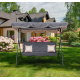 Aga MAJKA Hollywoodschaukel Dunkelgrau, Gartenschaukel 200 kg belastbar, 3-Sitzer mit Dach & Sitzauflage, Hängeschaukel, Schaukelbank für Garten - Terrasse