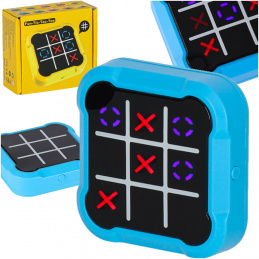Kruhový kříž křížová elektronická logická hra tic tac toe přenosná konzole modrá